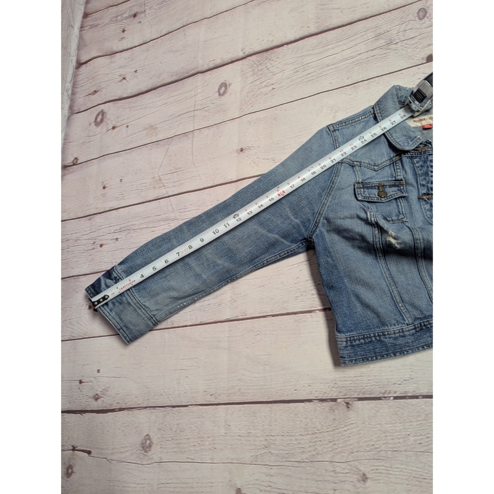 Mossimo Denim Women's Distressed Jean Jacket 18W Medium Wash EUC 039 - Picture 8 of 8